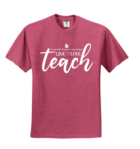 50/50 Short Sleeve T-Shirt (Live, Love, Teach)