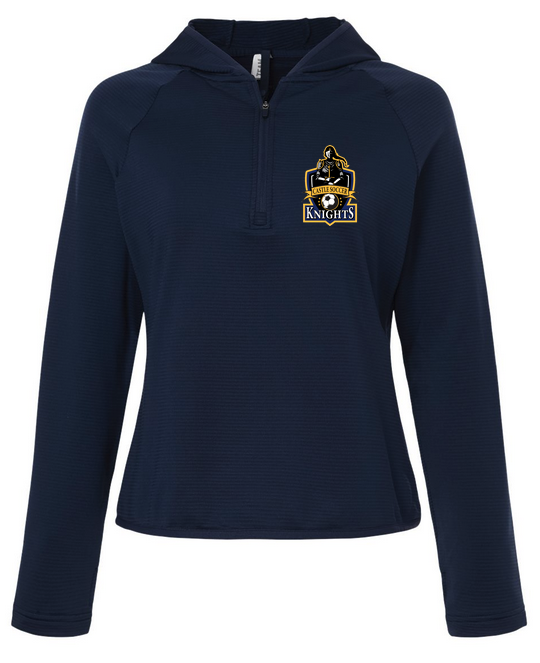 Women's Quarter-Zip Hooded Pullover w/ Thumb Holes