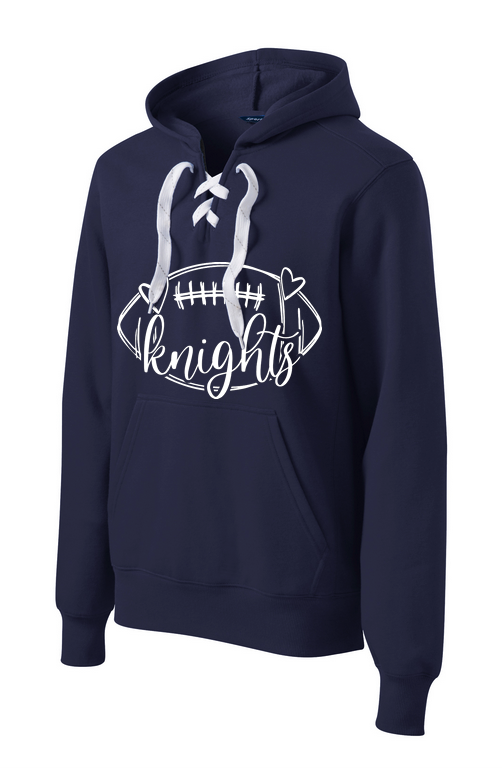 Lace-Up Fleece Hoodie