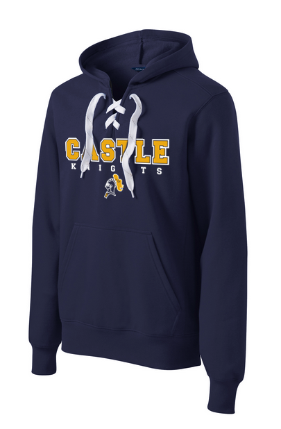 Lace-Up Fleece Hoodie
