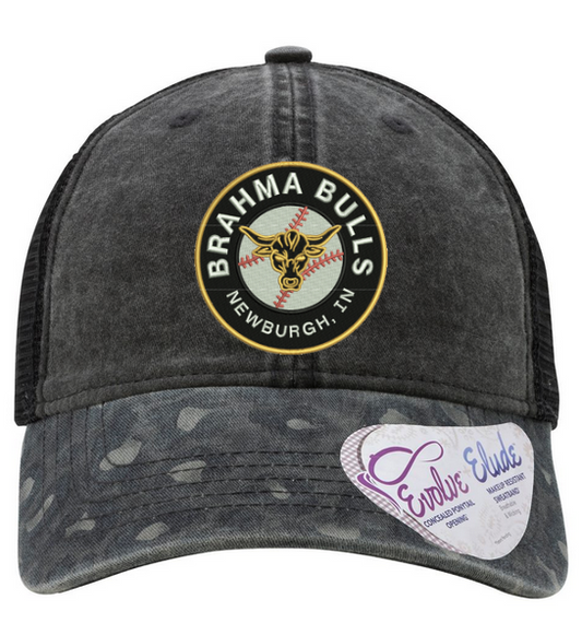 Women's Printed Visor Cap with Ponytail Opening