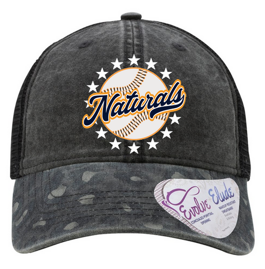Women's Printed Visor Cap with Ponytail Opening