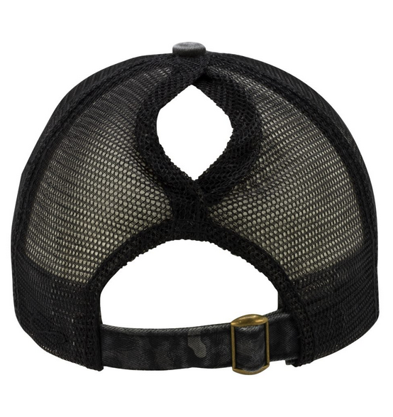Women's Printed Visor Cap with Ponytail Opening