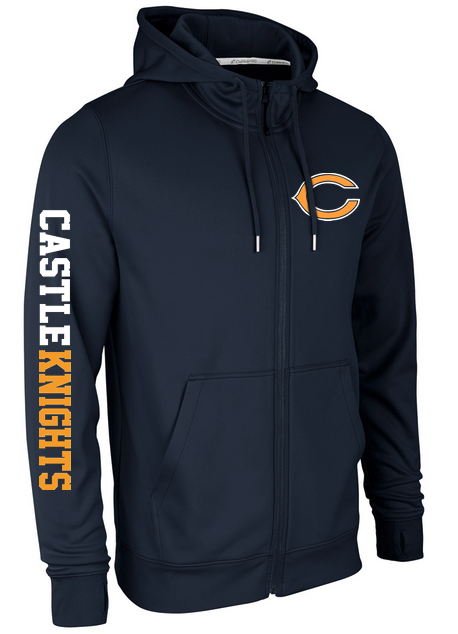 Athletic Poly Fleece Zip Up Hoodie