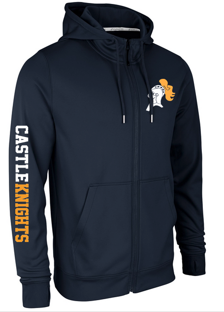 Athletic Poly Fleece Zip Up Hoodie