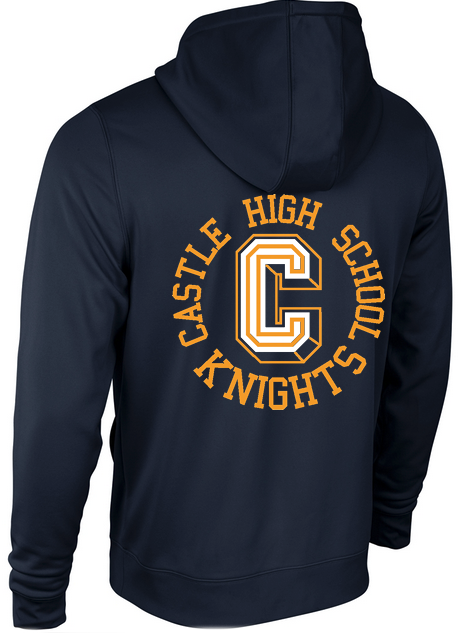 Athletic Poly Fleece Zip Up Hoodie