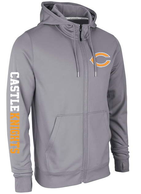 Athletic Poly Fleece Zip Up Hoodie