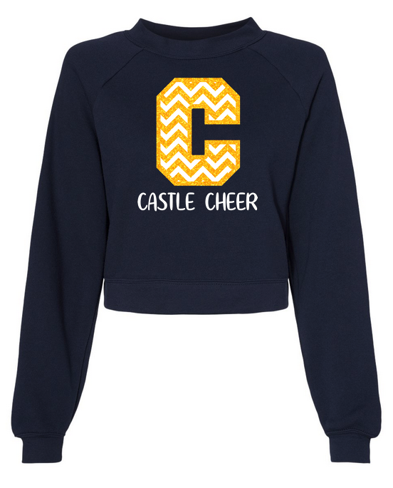 Cropped Raglan Pullover Sweatshirt