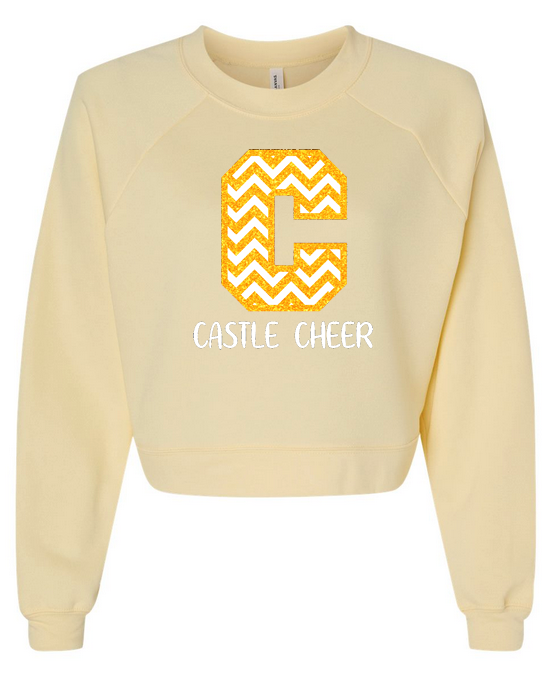 Cropped Raglan Pullover Sweatshirt