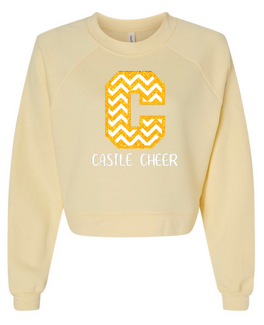 Cropped Raglan Pullover Sweatshirt