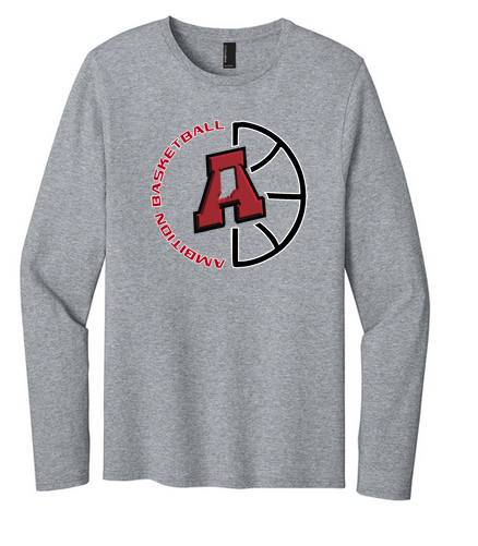 Half Basketball Logo Port & Co™ Easy Cotton Long Sleeve Tee