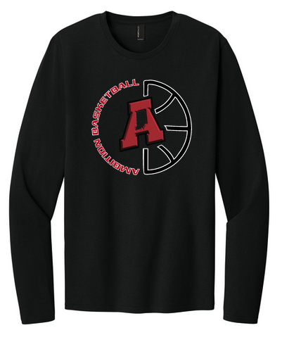 Half Basketball Logo Port & Co™ Easy Cotton Long Sleeve Tee