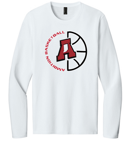 Half Basketball Logo Port & Co™ Easy Cotton Long Sleeve Tee