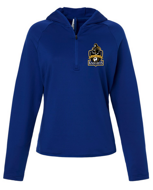 Women's Quarter-Zip Hooded Pullover w/ Thumb Holes