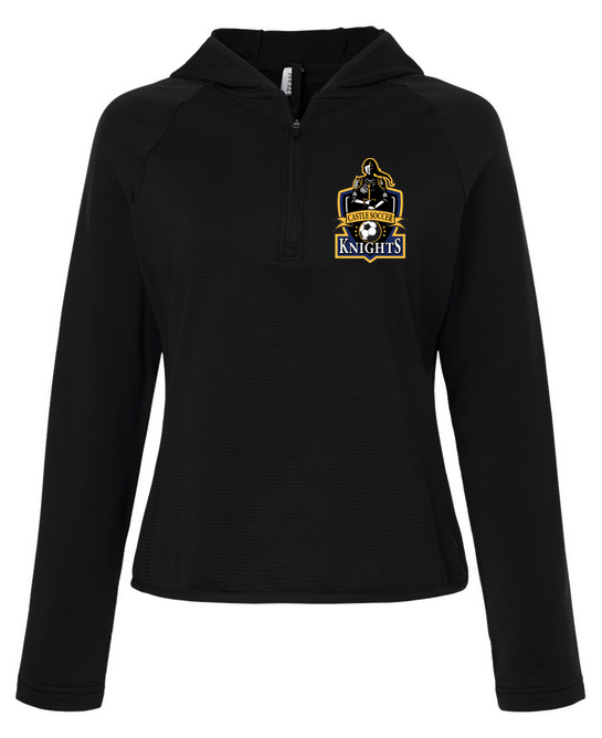 Women's Quarter-Zip Hooded Pullover w/ Thumb Holes